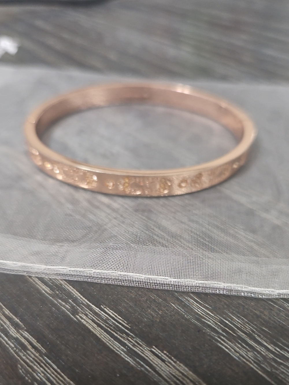 Coach Kissing Cs Rose Gold Hinged Bracelet